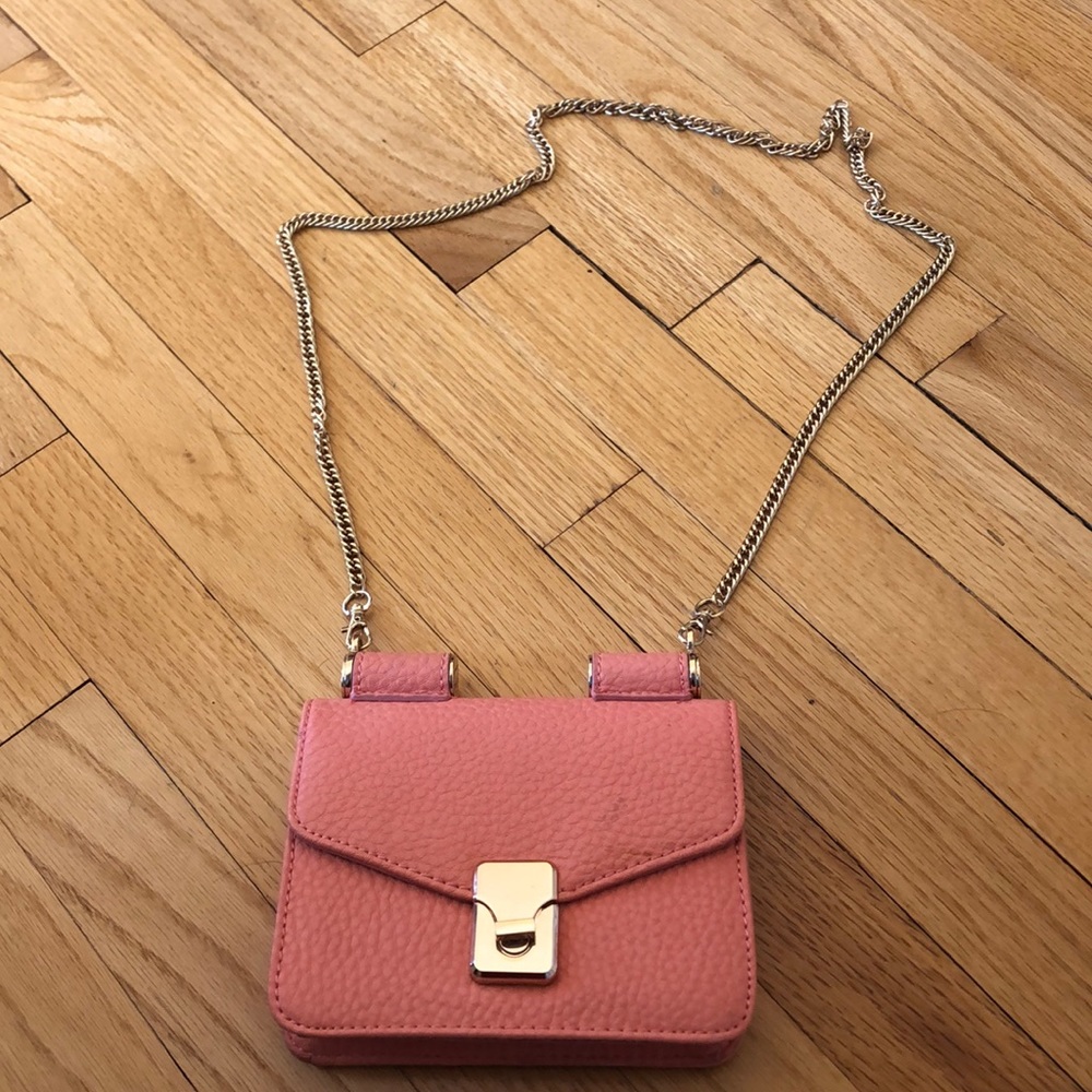 Orange/ coral cross body bag